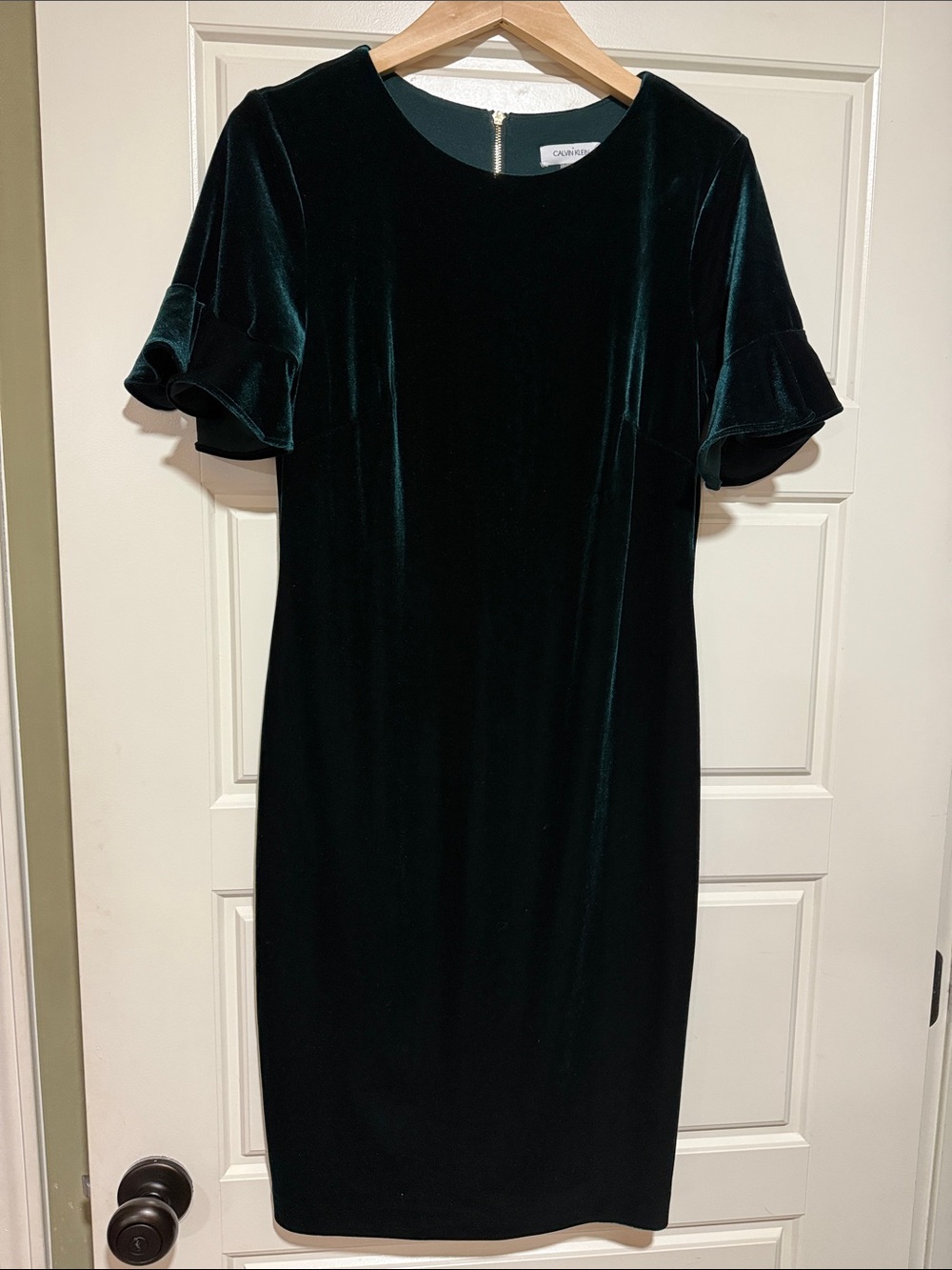 Calvin Klein Green Velvet Dress Size 10